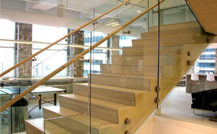 residential glass stair railing | glass balustrade stairs